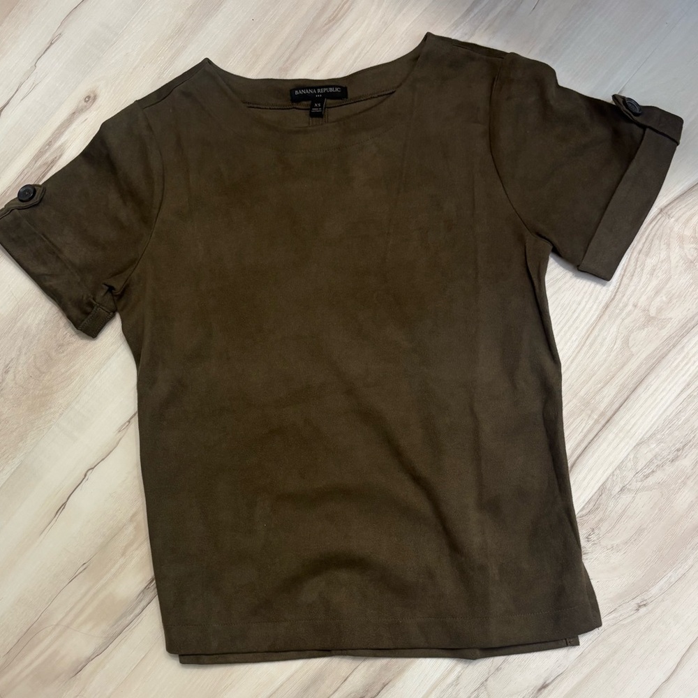 Banana Republic suede Dark Green Blouse XS
